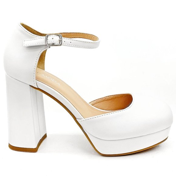 Shoes New White Mary Jane Platform Chunky Heel Pumps Poshmark